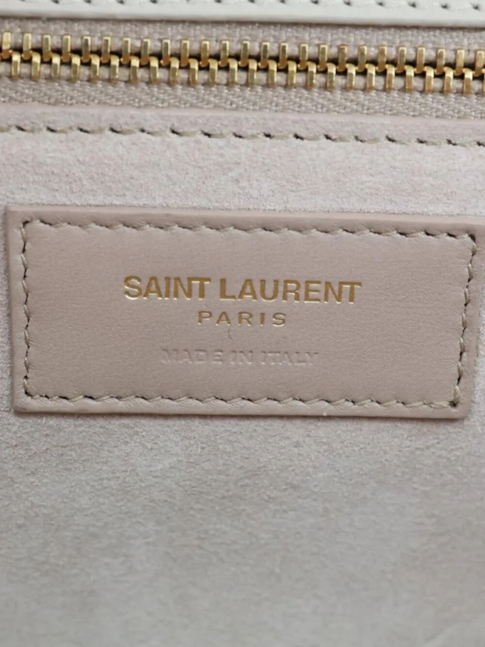 Yves Saint Laurent  Le Carre Calfskin Leather Satchel Bag White